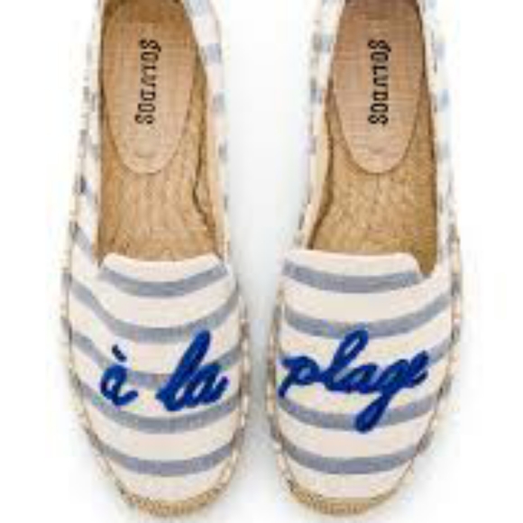 Soludos Shoes - Soludos a la playa Blue White Stripe Cotton Espadrille Flat Shoe Beach